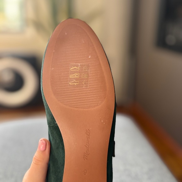 Madewell Green Suede Flats with Gold Accent - Picture 2 of 5